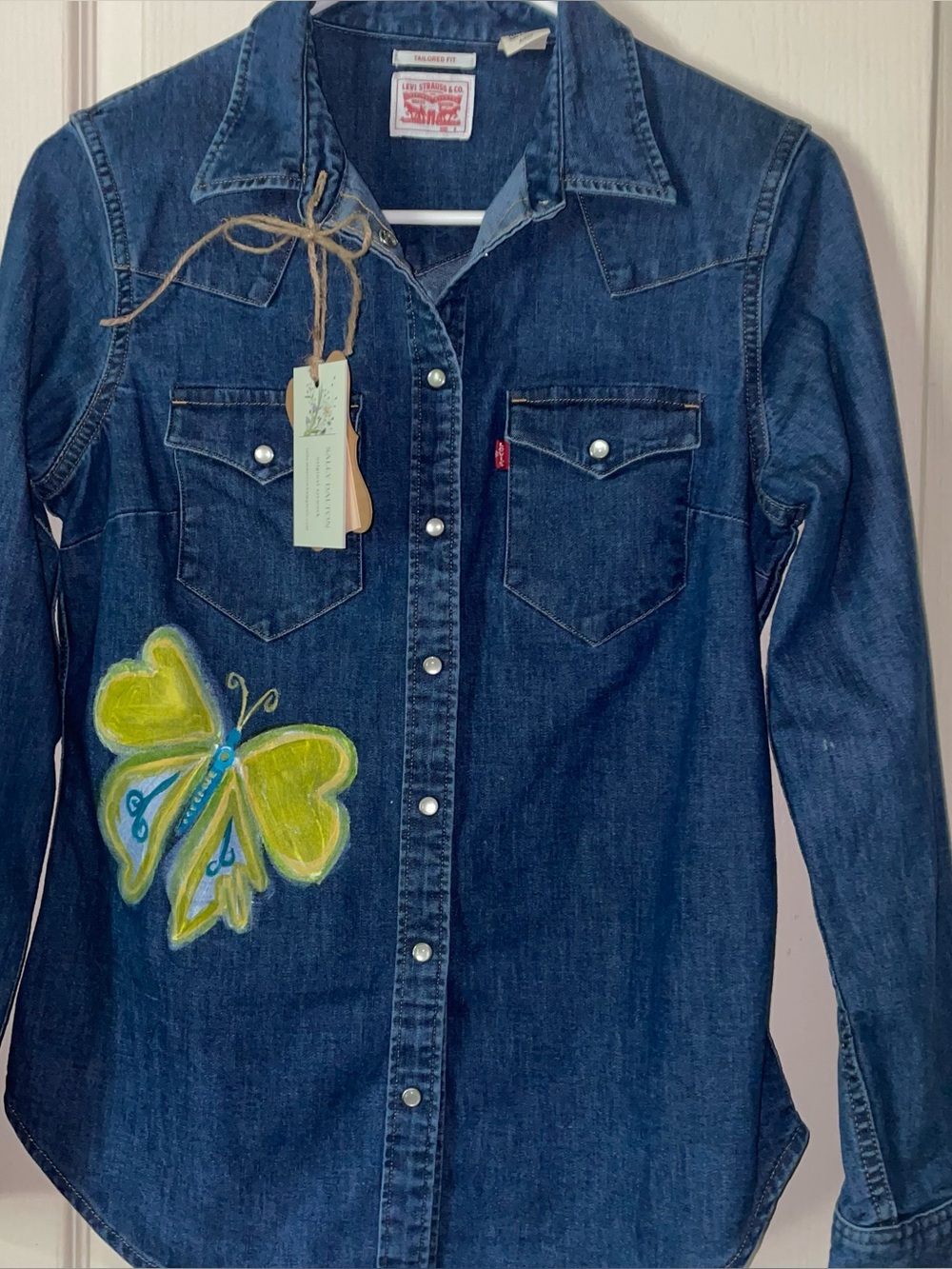 Levi's Women's Dark Blue Denim Shirt original art work